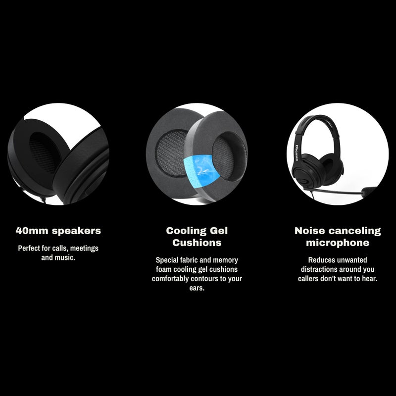Discover D722U Noise Reducing USB Wired Work from Home Headset | Compatible with Computer Softphone Apps Like RingCentral, Teams, Zoom, Google, GoTo, Cisco and More - Image 4